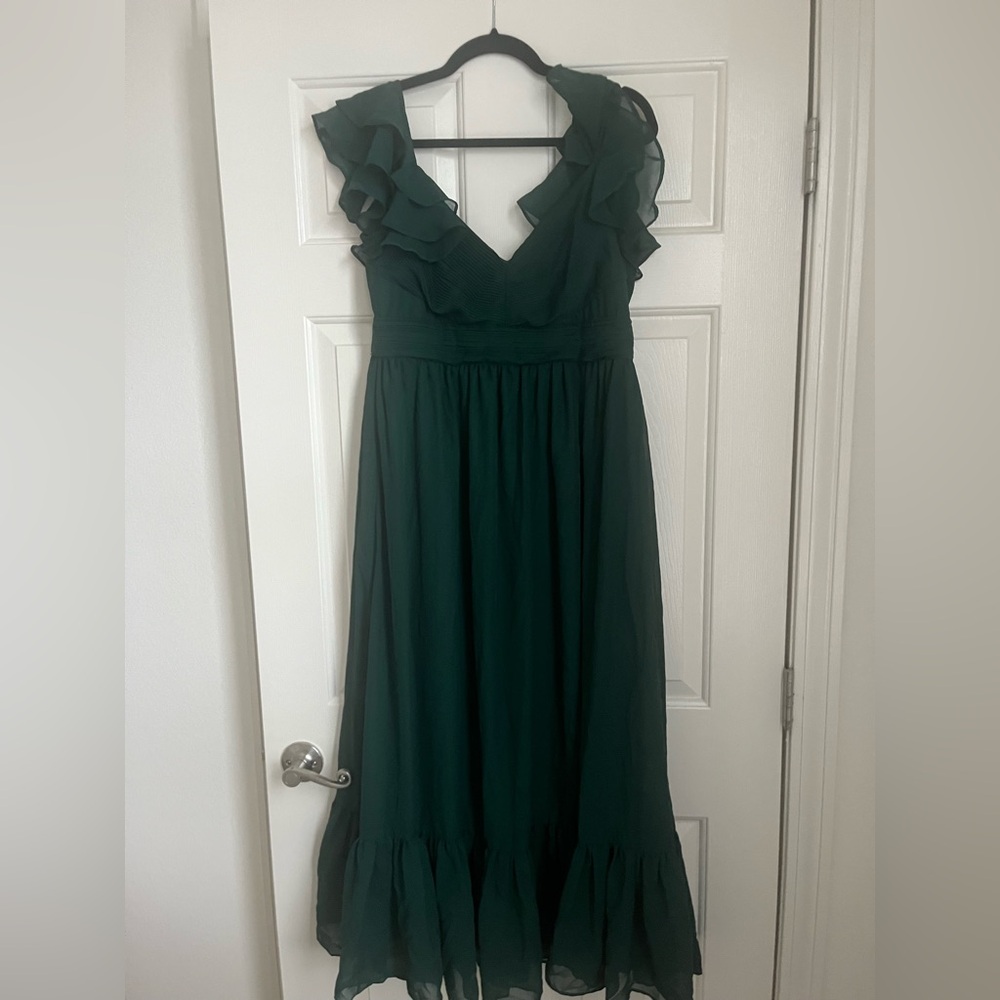 Birdy Grey Michelle Chiffon Emerald Dress